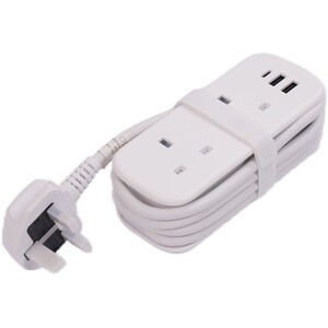 Travel Extension Lead - White