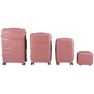 4PCS Lockable Travel Suitcase Set - Rose Gold by Livingandhome