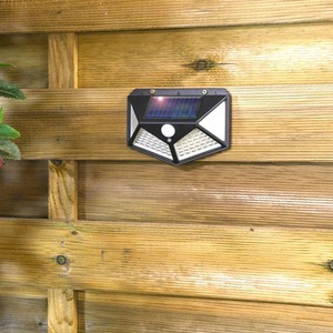 100 LED Motion Sensor Solar Entrance Security Light - Black / 1 by Garden Gear