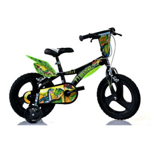 Dino Dinosaur 16in Kids Bike - Black/Green by Dino