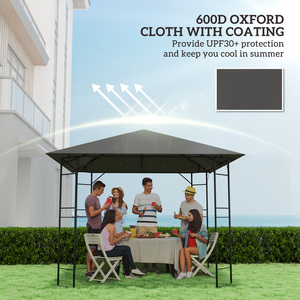 Outsunny 3 x 3(m) Gazebo Canopy Replacement Cover - Grey by Outsunny