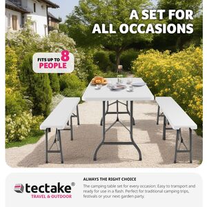 Dining Table And Bench Set - White by tectake