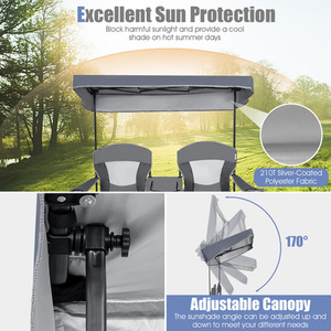 Double Sunshade Folding Chairs by Costway