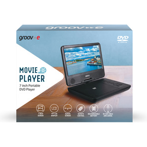 7 inch Portable DVD Player with Swivel Screen - Black by Groov-e