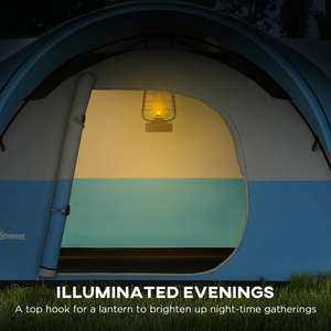 Outsunny 3000mm Waterproof Camping Tent with Porch and Sewn in Floor - Blue by Outsunny