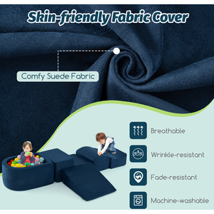 5-Piece Kids Soft Climbing Blocks - Blue by Costway