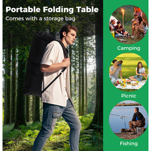 Patio Folding Camping Table by Costway