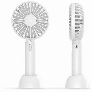Rechargeable Multi-Speed 2-in-1 Desktop and Handheld Fan - White