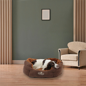 Deluxe Faux Fur Dog Bed in Chocolate Brown - Brown / L by Actiaspet