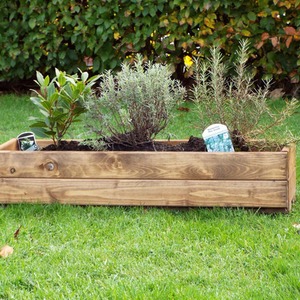 Hand Made Rustic Wooden Garden Window Trough Flower Planter - Brown by Samuel Alexander