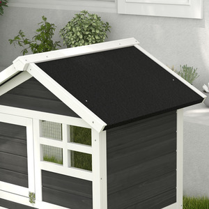 PawHut 122cm Wooden Pet Hutch Small Animal Cage - Grey by PawHut