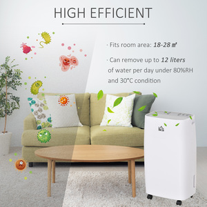 HOMCOM 12LDay Dehumidifier for Home with 24H Timer and 2 Speed Modes - White by HOMCOM