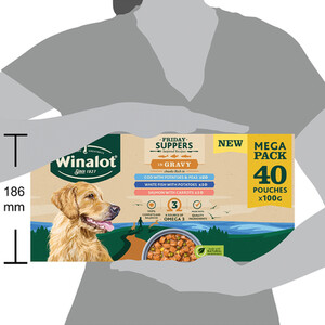 Pack of 40 Winalot Adult Fish in Gravy Wet Dog Food by Winalot