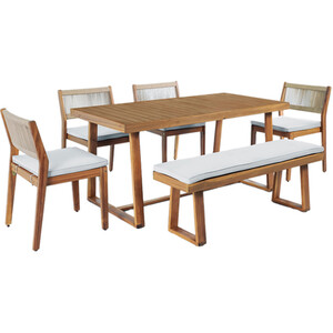 Brooke 6 Piece Dining Set - Wood by Malay