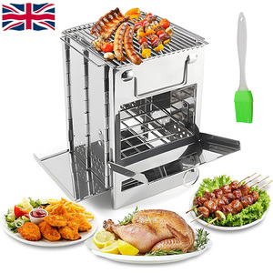 Portable Wood Burning Camping Stove - Silver