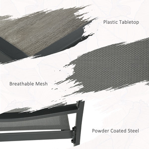 Outsunny 7 Pieces Patio Dining Set with 6 Stackable Chairs for Poolside - Grey by Outsunny