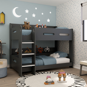 Bunk Bed with Storage Shelves - Anthracite by Kudl