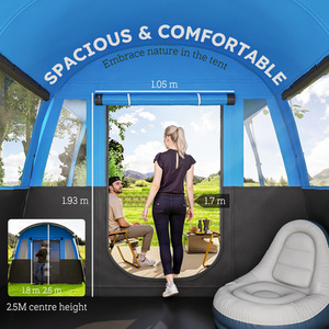 Outsunny 8-Person Camping Tent Tunnel Design with 4 Large Windows by Outsunny