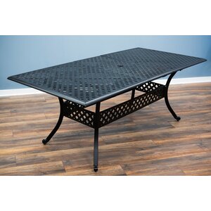 SHG Chirk Cast Aluminium 6 Seater Dining Set With Rectangular Extendable Table - Black by Signature Homes and Gardens