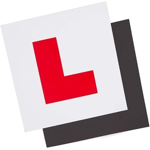 Fully Magnetic DVLA Approved Learner L Plates Car - White/Red by ShaniTech