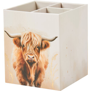 Highland Cow Pen Pot - Natural