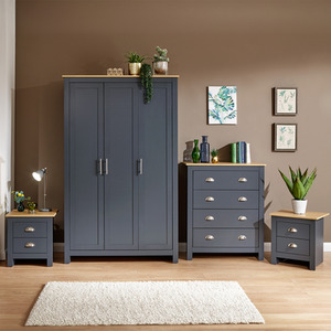 Lancaster Four Piece Bedroom Set - Slate Blue by GFW