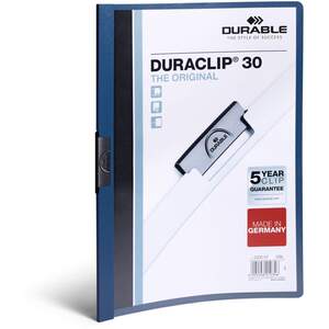 DURACLIP 30 A4 Clip Folder - Dark Blue by Durable