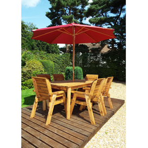 Charles Taylor Six Seater Chair Table Set with Accessories - Burgundy by Charles Taylor