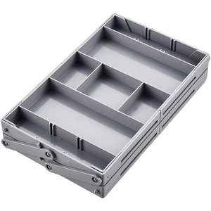 Expandable Multi-tier Drawer Organizer Storage Tray - Grey / 15cm / 4.5cm by Livingandhome