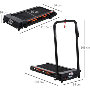 HOMCOM Electric Motorised Walking Machine Treadmill - Black by HOMCOM
