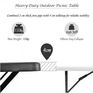 Picnic Table Bench Set - Black by Costway