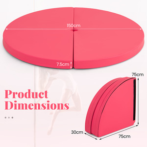 Pole Dance Crash Mat Round Yoga Mat - Pink by Costway