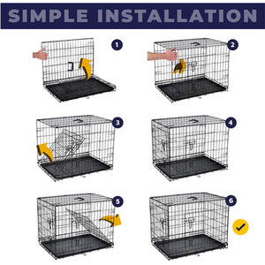 Dog Crate with Bed - Black / M by DogCratesPlus
