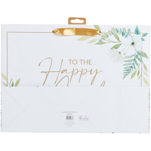 Happy Couple Wedding Shopper Gift Bag - White