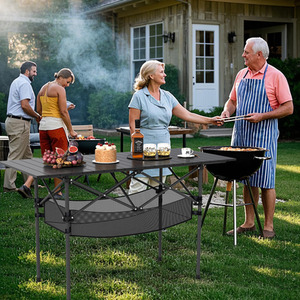 Patio Folding Camping Table by Costway