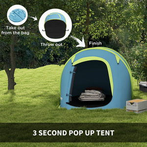 Outsunny 2 Man Pop up Camping Tent, Waterproof with Carry Bag by Outsunny