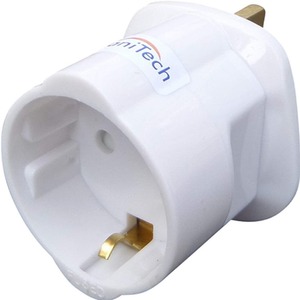 UK Visitors Travel Adaptor European Euro Schuko to UK - White by ShaniTech