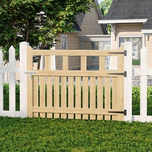 Spruce Wood Garden Fence Gate with Raised Sides by Livingandhome
