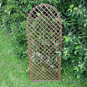 Set of 3 Willow Trellis with Curved Top (120cm x 45cm) - Brown by Selections