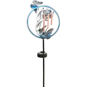 Solar Neon Windchime Stake Light - Pink