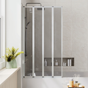 Foldable Grey Glass Shower Screen - Grey / 79 - 80 cm by komore