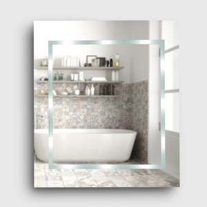 Battery Operated IP44 Rated Bathroom Mirror with Integrated LED Lights - Silver by ValueLights