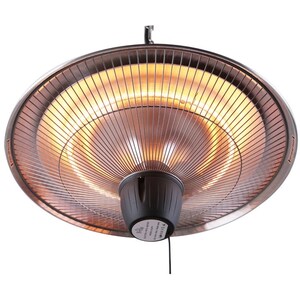 3kW Wall Mounted Dual Halogen Infrared Electric Patio Heater - Silver by Primrose