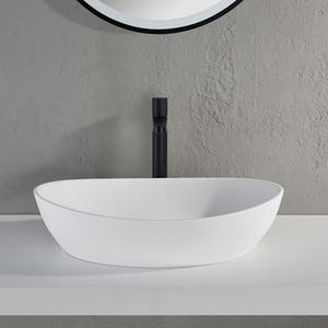 Leon Countertop Matt Stone Basin - White by Fino Stone