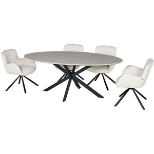 Blaine Dining Table - Stone and Black