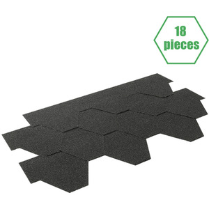 Set of 18 Mosaic Asphalt Roofing Shingles - Black by lifeideas