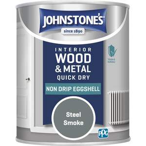 Johnstone's Interior Wood and Metal Quick Dry Eggshell Paint - Steel Smoke / 750ml by Johnstone's