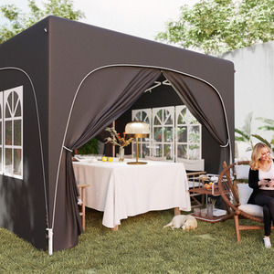 Outsunny 3 x 3(m) Pop Up Gazebo with Sides, UPF50 - Black by Outsunny