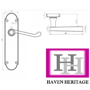 Epsom Door Handle Internal Latch Victorian Scroll Lever - Black Nickel - Black Nickel by Betley Butterfly