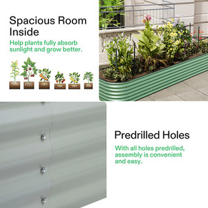 Silver Galvanized Steel Oval Raised Garden Bed by Livingandhome